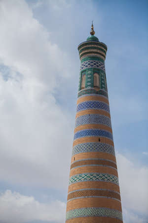 Islam Khoja Minaret in Khiva, Uzbekistan.のeditorial素材