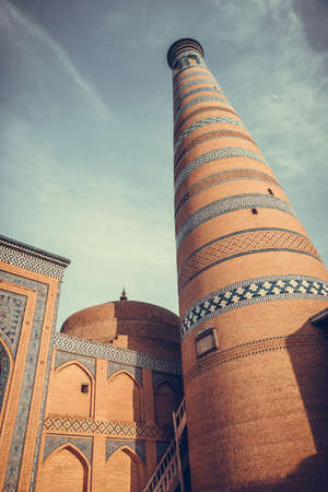 Islam Khoja Minaret in Khiva, Uzbekistan.の写真素材