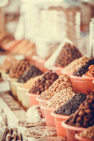 Various seeds for sale in a market.の写真素材