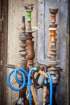 Color image of some shishas in a restaurant in Turkey.