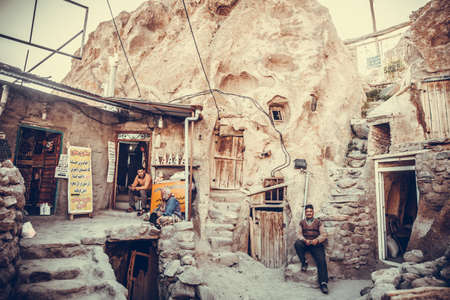 Kanovan, Iran - May 18, 2017: Houses and people in the mountain village of Kandovan, Iran.のeditorial素材