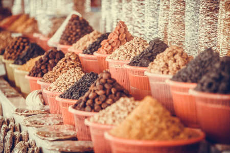 Various seeds for sale in a market.の写真素材