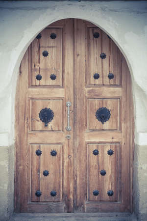 Color image of an old wooden door.の写真素材