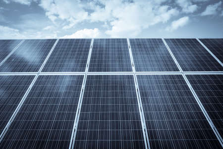 Close up shot of some solar panels, outdoor.