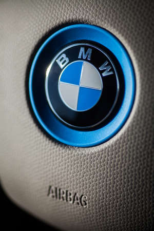 Bucharest, Romania - December 9, 2017: BMW logo is displayed on a car's steering wheel. BMW is a German car manufacturer.
のeditorial素材