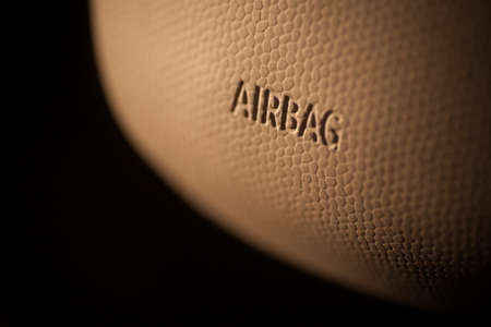 Close up shot of a car's airbag.の写真素材