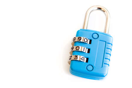 Close up shot of a padlock with numbers.の写真素材