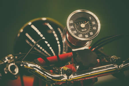 Color image of a vintage motorcycle leather saddle.