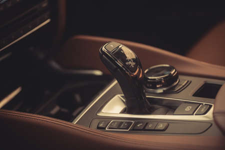 Color image of an automatic transmission gear of a car.