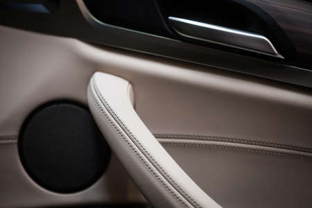 Close up shot of a car's door opener and speaker.の写真素材
