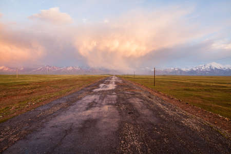 View of a scenic and damaged road after the storm.