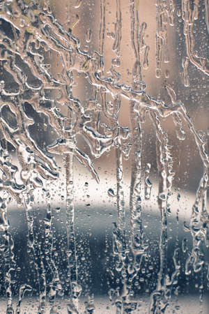Close up shot of frost on a window.