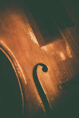 Close up shot of a double bass f hole.の写真素材