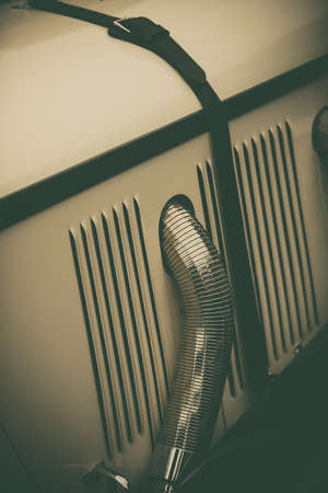 Color close up of the air vents of a vintage classic car.の写真素材