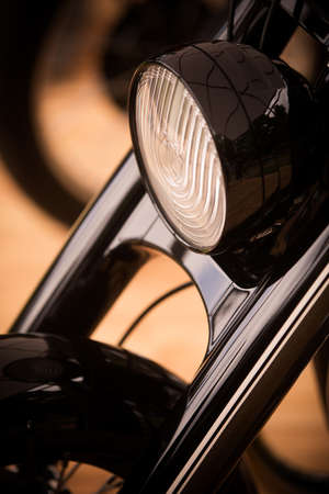 Color image of a modern motorcycle headlight.の写真素材