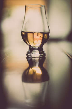 Close up shot of a Glencairn whisky glass.の写真素材