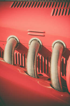 Color close up of the air vents of a vintage classic car.の写真素材