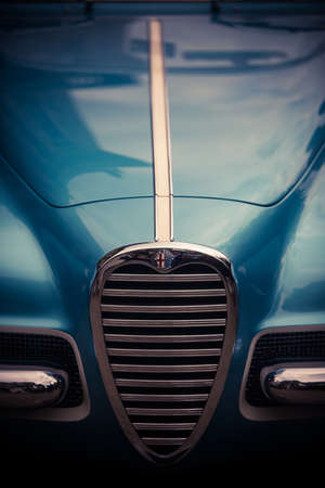 Mandello del Lario, Italy - May 26, 1019: Illustrative editorial close up shot of the Alfa Romeo logo on a car. Alfa Romeo is an Italian luxury car manufacturer.のeditorial素材