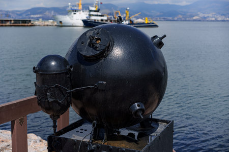 Close up shot of an underwater anti-submarine mine.の写真素材