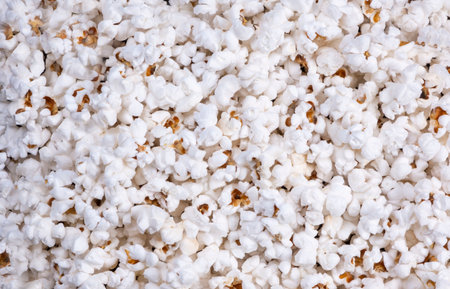 background of popcorn top view closeupの写真素材