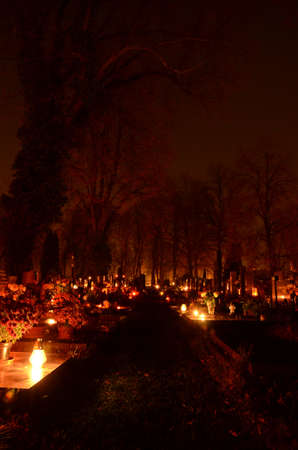 Cemetery in the time of all souls dayの写真素材