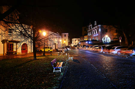 Lights in the street in nightの写真素材