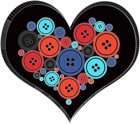 Heart made out of Buttonsのイラスト素材