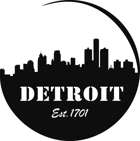 Detroit Skyline Logoのイラスト素材