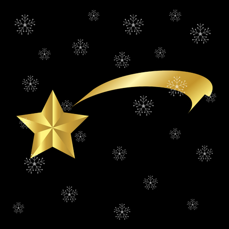 Christmas  Ribbon Shooting Star Icon Symbol Design.のイラスト素材