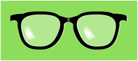 Glasses icon symbol design. Illustration isolated on green backgroundのイラスト素材
