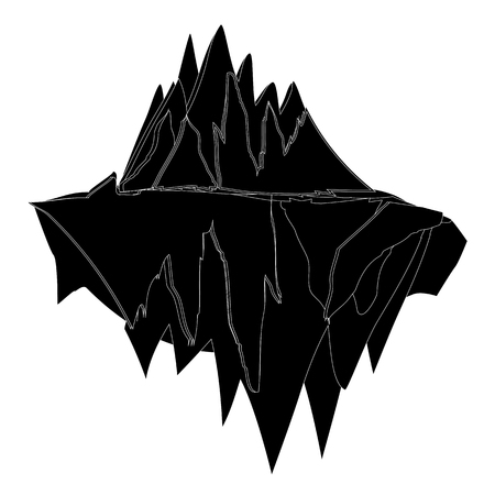 Iceberg Underwater Silhouette Icon Symbol Design.のイラスト素材