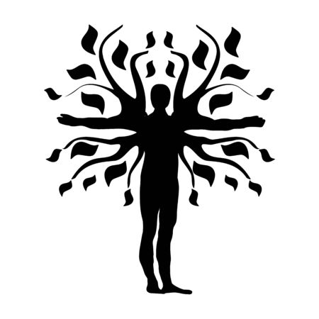 Human Tree Silhouette Icon Symbol Design.のイラスト素材