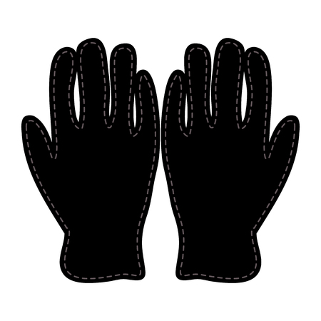 Winter Gloves Silhouette Icon Symbol Design.のイラスト素材