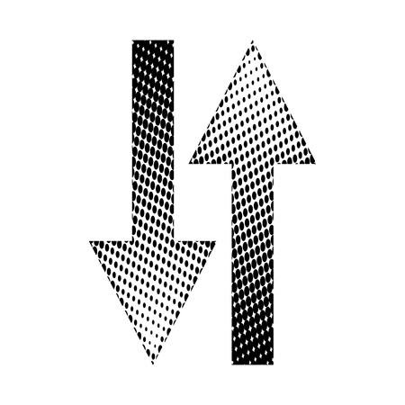 Halftone Linear Black Arrow icon symbol design. Illustration isolated on white background. Linear...