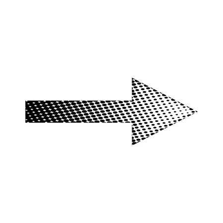 Halftone Linear Black Arrow icon symbol design. Illustration isolated on white background. Linear Black Dot Arrow.のイラスト素材