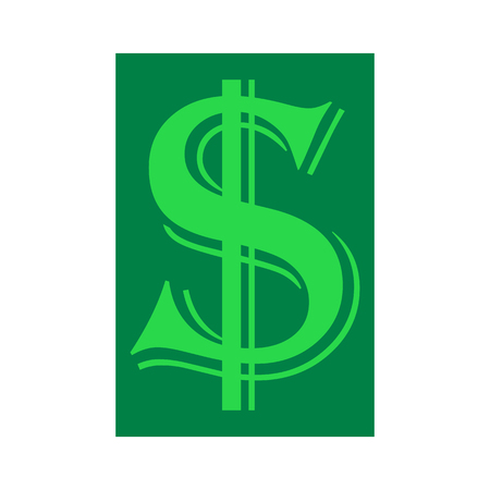 Dollar Prosperity Symbol Logo. Money Icon Sign Design. Vector illustration isolated on green background.のイラスト素材