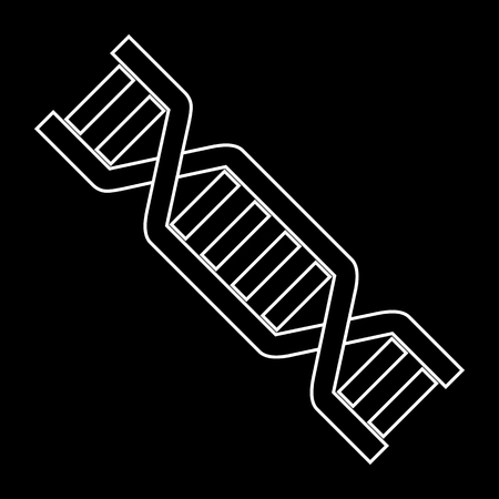 DNA Icon Symbol Design. Flat Vector illustration isolated on black background. DNA helixのイラスト素材