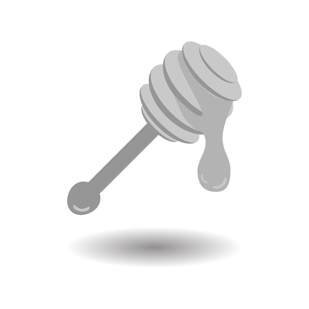 Honey Stick with Dripping Honey Icon Symbol Design. illustration isolated on white background. Flat  icon for apps and websitesのイラスト素材