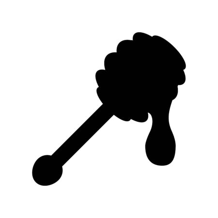 Honey Stick with Dripping Honey Icon Symbol Design. illustration isolated on white background. Flat icon for apps and websitesのイラスト素材