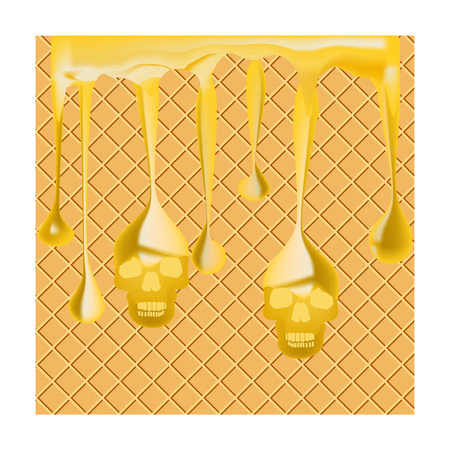Vector illustration of skull shaped honey splash.のイラスト素材
