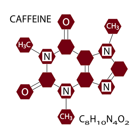 Caffeine Stimulant Molecule Iconのイラスト素材