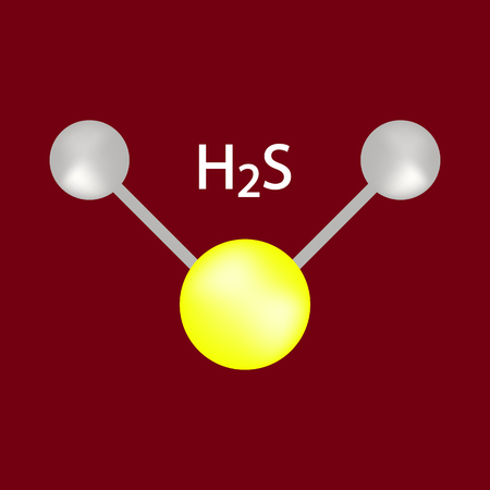 Hydrogen Sulfide Molecule Color Iconのイラスト素材