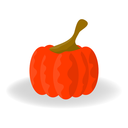 Pumpkin Icon Symbol Design. Vector illustration of pumpkin isolated on white background. Pumpkin silhouette for autumn or halloween composition.のイラスト素材
