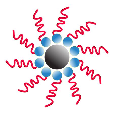 Soap molecule attacks dirt. Mechanism to remove corona virus from the skin with a surfactant. Stearic acid (soap) molecule space-fill model.のイラスト素材