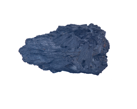 Raw black kyanite separated on white backgroundの写真素材