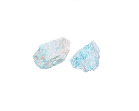 Amazonite chunk from Madagascar isolated on white background
