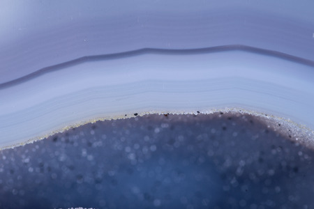 Partially polished blue lace agate geode with crystaline druzy centerの写真素材