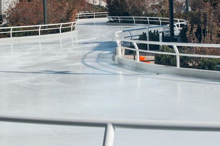 Ice skating ribbon during sunny and cold winter day.