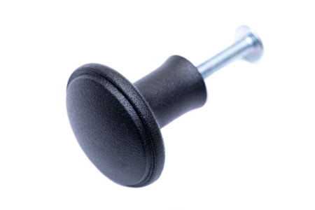 Classic Black Round Cabinet Knob isolated on white background.の写真素材