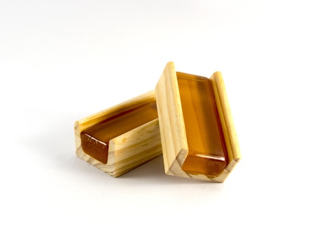 violin rosin in white background